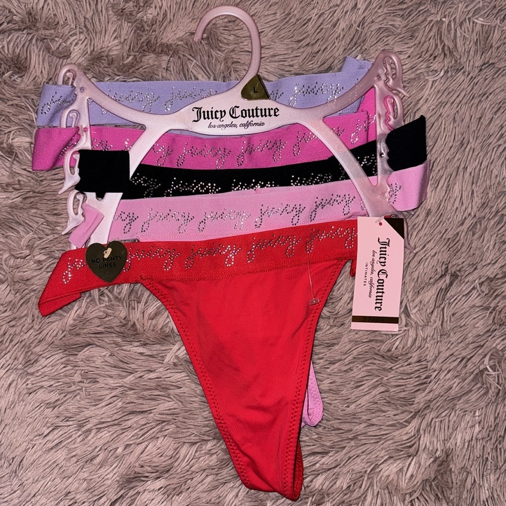 5-pack of Rhinestone Juicy Couture Thongs